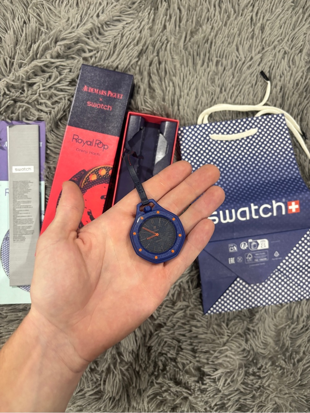 AP x Swatch Blue and Orange Royal Pop with Wristband